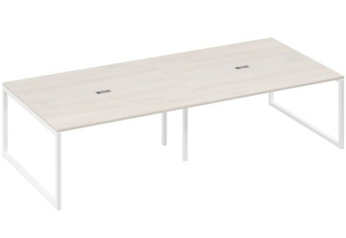 Стол для переговоров прямоугольный Мира Одри, цвет дуб шамони + белый