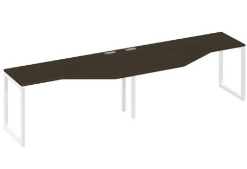 Рабочая станция эргономичная (2х160) Мира Одри, цвет венге + белый