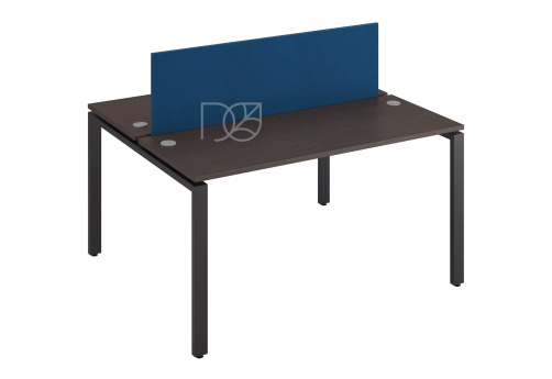 Стол на 2 рабочих места (с просветом), цвет венге + черный