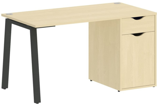 Стол письменный с тумбой, цвет клен + антрацит