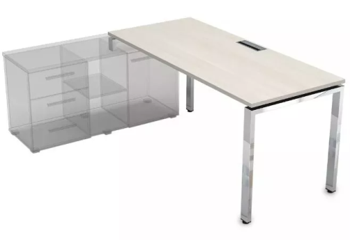 Стол рабочий прямой левый, цвет слоновая кость