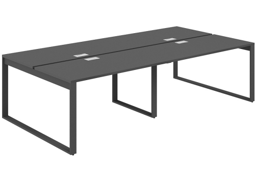 Рабочая станция с лючком Фламинго, цвет антрацит + антрацит