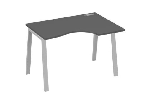 Стол эргономичный правый 120 Мира Трио, цвет антрацит премиум + серый