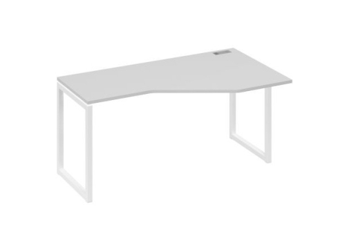 Стол эргономичный правый Мира Одри, цвет серый + белый