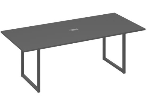 Стол для переговоров прямоугольный Мира Одри, цвет антрацит премиум + антрацит