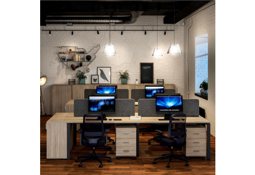 Рабочая станция Индиго Сет, цвет дуб темный + антрацит