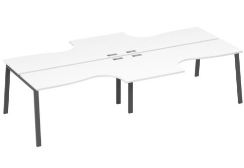 Рабочая станция эргономичная 4х160 Мира Трио, цвет белый премиум + антрацит