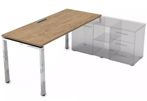 Стол рабочий прямой правый, цвет тиковое дерево