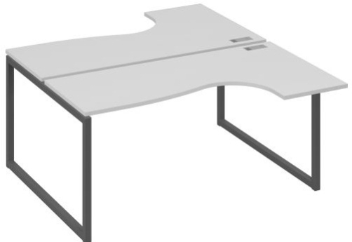 Рабочая станция эргономичная (2х160) Мира Одри, цвет серый + антрацит