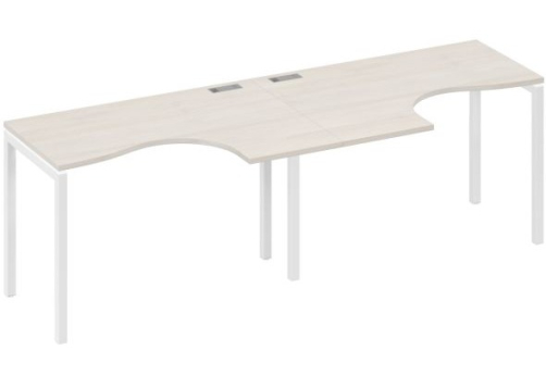 Рабочая станция эргономичная 2х120 Классика Мира Лофт, цвет дуб шамони + белый