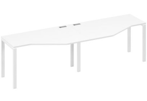 Рабочая станция эргономичная (2х140) Мира Нумо, цвет белый премиум + белый