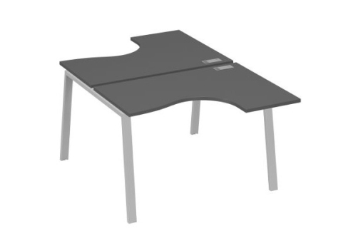 Рабочая станция эргономичная 2х120 Мира Трио, цвет антрацит премиум + серый
