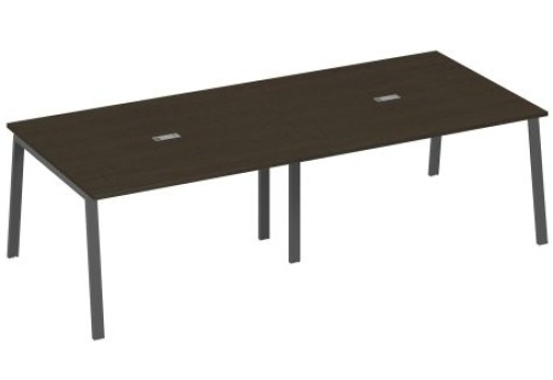 Стол для переговоров Мира Трио, цвет венге + антрацит