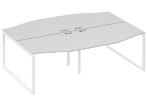 Рабочая станция эргономичная (4х120) Мира Одри, цвет серый + белый