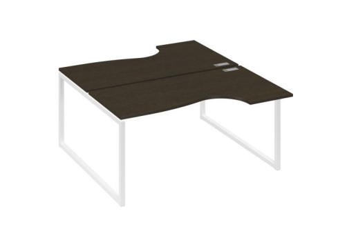 Рабочая станция эргономичная (2х160) Мира Одри, цвет венге + белый