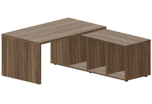 Стол на опорной сервисной тумбе (правый) Эльберт, цвет орех