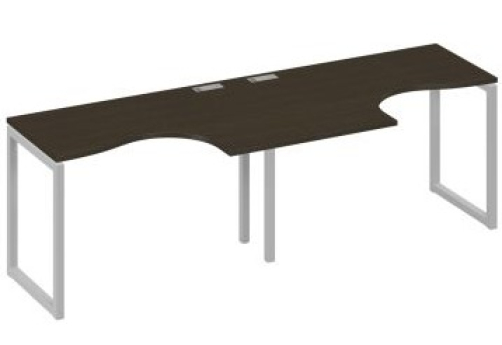 Рабочая станция эргономичная (2х120) Мира Одри, цвет венге + серый