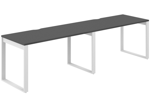 Рабочая станция с вырезом Фламинго, цвет антрацит + белый