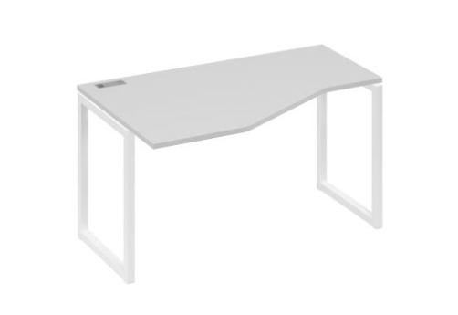 Стол эргономичный левый Мира Одри, цвет серый + белый
