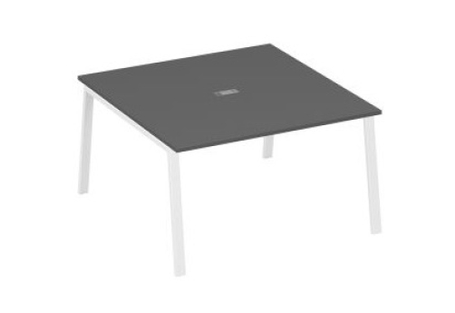 Стол для переговоров Мира Трио, цвет антрацит премиум + белый