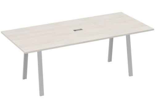 Стол для переговоров 220 Мира Трио, цвет дуб шамони + серый