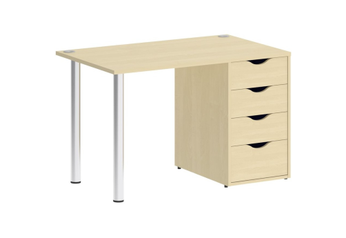 Стол письменный с тумбой 4 ящика, цвет клен