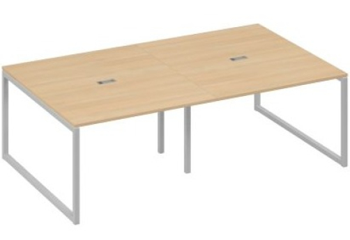 Стол для переговоров прямоугольный Мира Одри, цвет натуральный дуб + серый