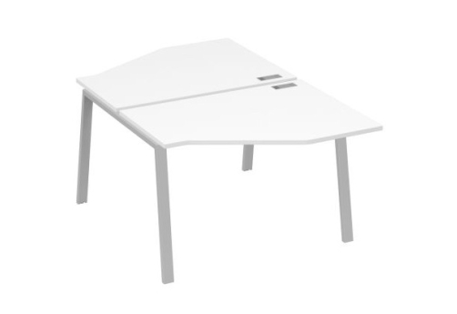 Рабочая станция эргономичная 2х120 Мира Трио, цвет белый премиум + серый