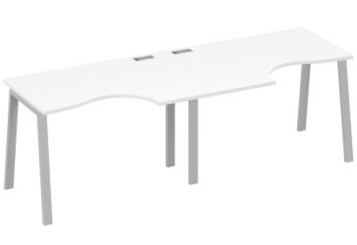 Станция рабочая эргономичная 2х120 Мира Трио, цвет белый премиум + серый