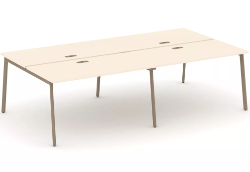 Рабочая станция на 4 места (с лючками), цвет сатин
