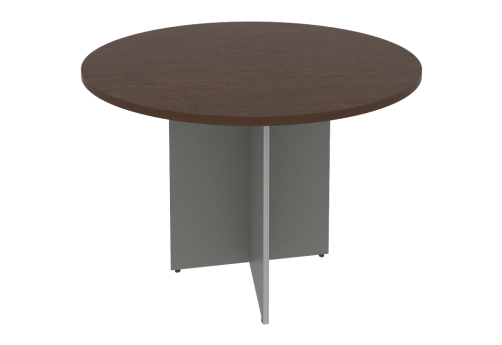 Стол для переговоров круглый, цвет венге + металлик