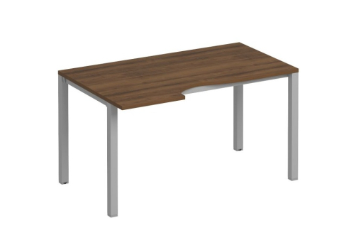 Стол эргономичный левый Прайм Металл 50, цвет орех + серый