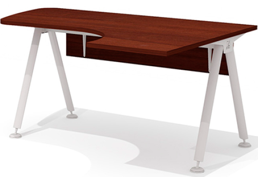 Стол эргономичный на металлокаркасе правый Джерси, цвет орех