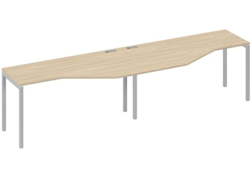 Рабочая станция эргономичная 2х160 Техно Мира Лофт, цвет дуб скандинавский + серый