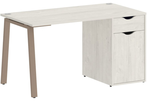 Стол письменный с тумбой, цвет дуб наварра + мокко