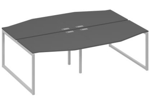 Рабочая станция эргономичная (4х120) Мира Одри, цвет антрацит премиум + серый