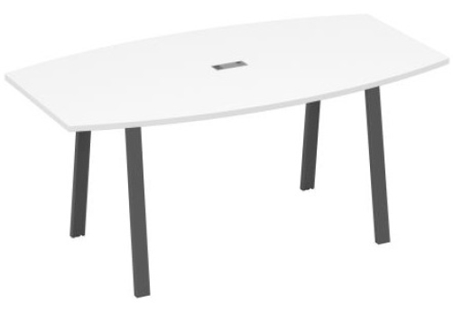 Стол для переговоров Мира Трио, цвет белый премиум + антрацит