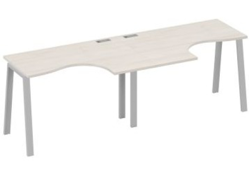 Рабочая станция эргономичная 2х120 Мира Трио, цвет дуб шамони + серый