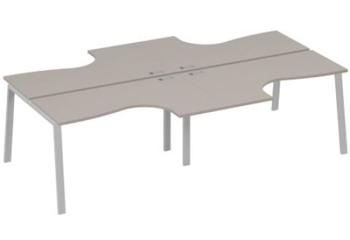 Рабочая станция эргономичная 4х140 Мира Трио, цвет мокко премиум + серый