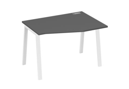 Стол эргономичный правый 120 Мира Трио, цвет антрацит премиум + белый