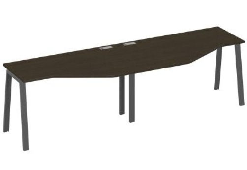 Рабочая станция эргономичная 2х140 Мира Трио, цвет венге + антрацит