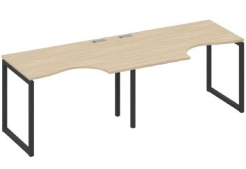 Рабочая станция эргономичная (2х120) Мира Одри, цвет дуб скандинавский + антрацит