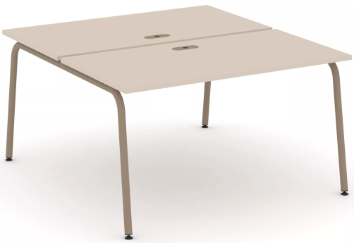 Рабочая станция на 2 места (с лючками), цвет капучино