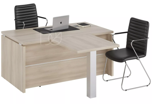 Стол руководителя с брифинг-приставкой, 1600х1700х750 мм, цвет акация