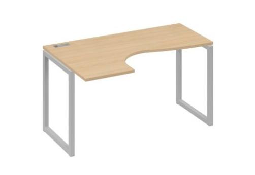 Стол эргономичный левый Мира Одри, цвет натуральный дуб + серый
