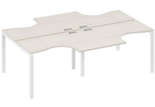 Рабочая станция эргономичная (4х120) Мира Нумо, цвет дуб шамони + белый