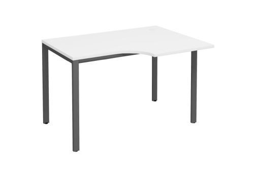 Стол эргономичный правый на металлокаркасе Прайм Металл 25, цвет белый + антрацит