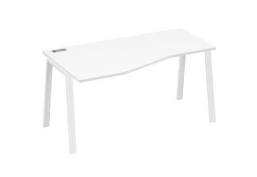 Стол эргономичный левый 160 Мира Трио, цвет белый премиум + белый