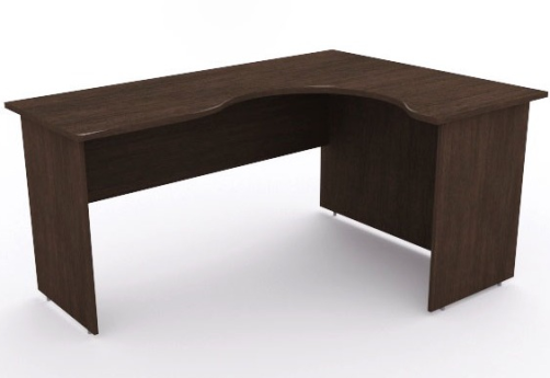 Стол рабочий криволинейный правый, цвет венге