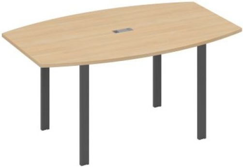 Стол для переговоров фигурный Мира Нумо, цвет натуральный дуб + антрацит